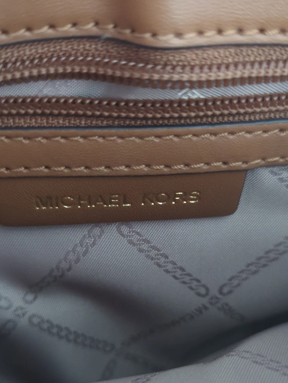 Michael Kors Harrison Medium Logo Backpack In Vanilla/Acorn